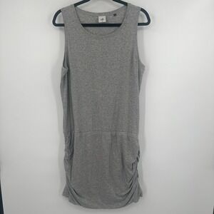 Cabi Everyday Tank Dress Women's XL Gray Heather Stretch Jersey Ruched Front‎